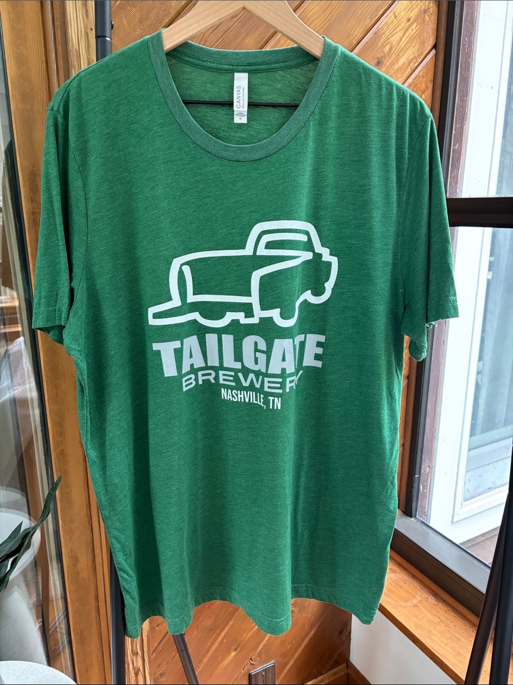 Bella Canvas Green Tailgate Brewery Logo Tee - White Print